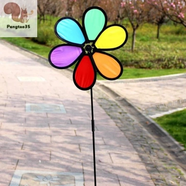 Dazy Flower Spinner Cối Xay Gió Cầu Vồng - Trang trí sân vườn ngoài trời, 57,970 VND COD
