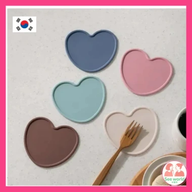 Đế lót ly silicon hình trái tim FLYTO bộ 5 chiếc - Siêu bám, không trượt, Made in Hàn Quốc, Giá ưu đãi 307.801₫