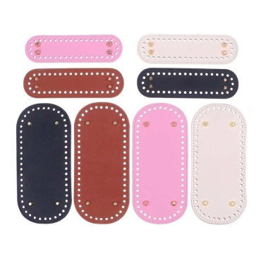 Đế túi da PU đục lỗ sẵn kèm chân đế – Đáy túi handmade đa size, giá ưu đãi 35k