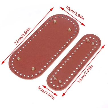 Đế túi da PU đục lỗ sẵn kèm chân đế – Đáy túi handmade đa size, giá ưu đãi 35k
