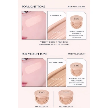 Đệm che nhung DAISO TAG SPF50 PA 15g – Airy Fixing bảo hiểm cao, trang điểm nhẹ lâu trôi, ánh sáng nhạt/khỏa thân 3