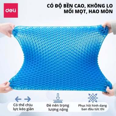 Đệm Gel Lót Ghế Tổ Ong Thoáng Mát, Êm Ái, Ngồi Lâu Không Mỏi - Deli Ô Tô Văn Phòng