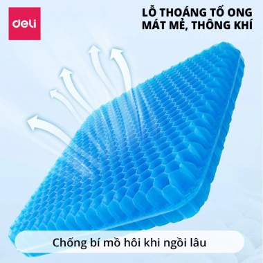 Đệm Gel Lót Ghế Tổ Ong Thoáng Mát, Êm Ái, Ngồi Lâu Không Mỏi - Deli Ô Tô Văn Phòng