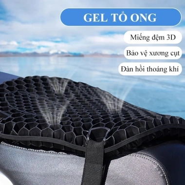 Đệm ghế xe máy MONQIQI chống trượt tổ ong 3D, giảm áp, thoáng khí - 112.700₫