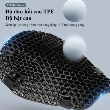 Đệm ghế xe máy MONQIQI chống trượt tổ ong 3D, giảm áp, thoáng khí - 112.700₫