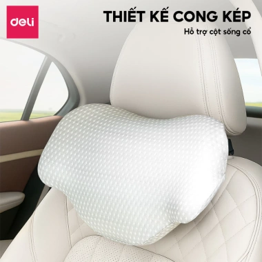 Đệm lưng & tựa đầu xe hơi Deli cao su non, chống mỏi cổ, giảm đau vai gáy, dễ tháo vệ sinh - chỉ 159.000₫ 3