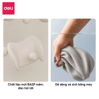 Đệm lưng & tựa đầu xe hơi Deli cao su non, chống mỏi cổ, giảm đau vai gáy, dễ tháo vệ sinh - chỉ 159.000₫ 6