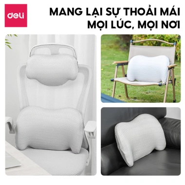 Đệm lưng & tựa đầu xe hơi Deli cao su non, chống mỏi cổ, giảm đau vai gáy, dễ tháo vệ sinh - chỉ 159.000₫ 7