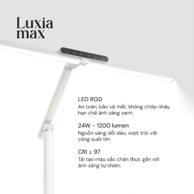Đèn bàn làm việc Velix Luxia Max 24W 1.200 Lumen CRI95 – Bảo vệ mắt, điều khiển từ xa, kẹp bàn – Giá 1.490.000₫