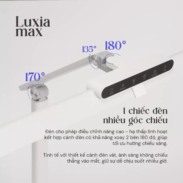 Hình ảnh sản phẩm Đèn bàn làm việc Velix Luxia Max 24W 1.200 Lumen CRI95 – Bảo vệ mắt, điều khiển từ xa, kẹp bàn – Giá 1.490.000₫