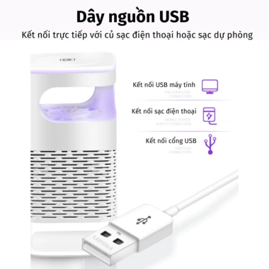 Đèn Bắt Muỗi UV Công Nghệ Cao, Máy Bắt Muỗi Đèn Ngủ, Quạt Hút, USB, Giá 85k