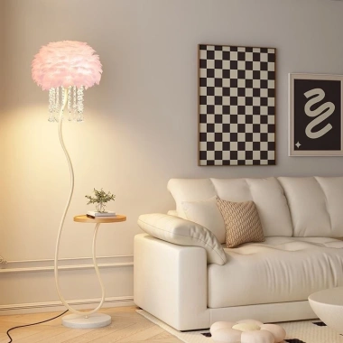 Đèn Cây Đứng CM65 Đèn Sàn Kết Hợp Bàn Lông Vũ Đính Đá - Giá Ưu Đãi 745.000 VND 2