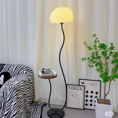 Đèn Cây Đứng CM65 Đèn Sàn Kết Hợp Bàn Lông Vũ Đính Đá - Giá Ưu Đãi 745.000 VND 4