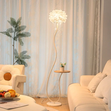 Đèn Cây Đứng CM65 Đèn Sàn Kết Hợp Bàn Lông Vũ Đính Đá - Giá Ưu Đãi 745.000 VND 9