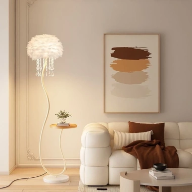 Đèn Cây Đứng CM65 Đèn Sàn Kết Hợp Bàn Lông Vũ Đính Đá - Giá Ưu Đãi 745.000 VND 10
