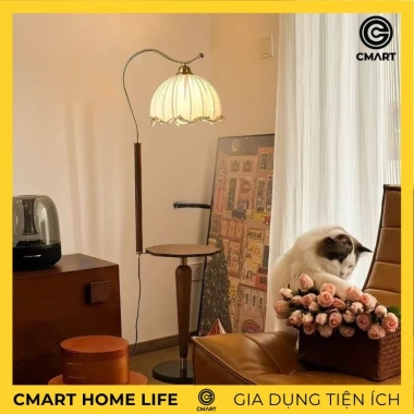Đèn cây đứng phong cách trẻ cổ điển, đèn sàn với bàn chân trụ - decor phòng ngủ CM71 giảm giá 945k 2