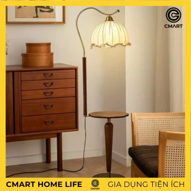 Đèn cây đứng phong cách trẻ cổ điển, đèn sàn với bàn chân trụ - decor phòng ngủ CM71 giảm giá 945k 4