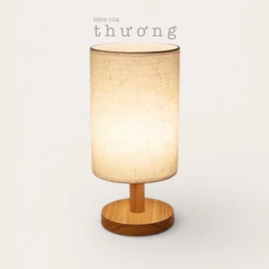 Đèn để bàn vải lanh cứng 3 chế độ MS1 vintage, cắm dây trực tiếp, điều chỉnh độ sáng - 159k