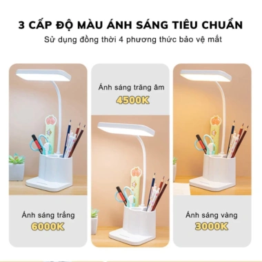 Đèn Học Chống Cận Tích Điện, Nút Cảm Ứng - 3 Chế Độ Ánh Sáng Bảo Vệ Mắt, Giá 88k