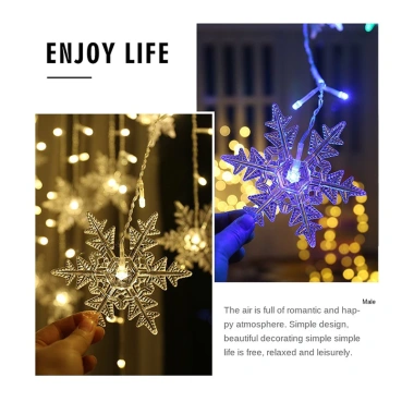 Đèn LED dây bông tuyết Giáng sinh 3,2M - Rèm chống thấm, trang trí tiệc cưới