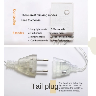 Đèn LED dây bông tuyết Giáng sinh 3,2M - Rèm chống thấm, trang trí tiệc cưới