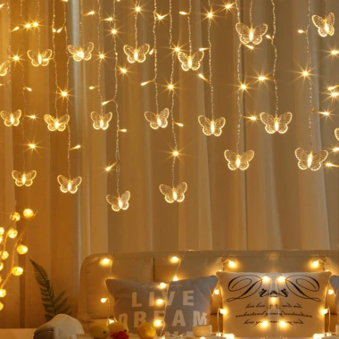 Đèn LED dây bông tuyết Giáng sinh 3,2M - Rèm chống thấm, trang trí tiệc cưới 9 Đèn LED dây bông tuyết Giáng sinh 3,2M - Rèm chống thấm, trang trí tiệc cưới 9