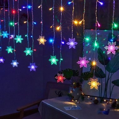Đèn LED dây bông tuyết Giáng sinh 3,2M - Rèm chống thấm, trang trí tiệc cưới 10 Đèn LED dây bông tuyết Giáng sinh 3,2M - Rèm chống thấm, trang trí tiệc cưới 10