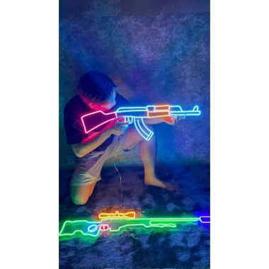 Đèn Led Neon AK 12V hình súng - Trang trí gaming, decor lung linh, giảm giá 20% - 425