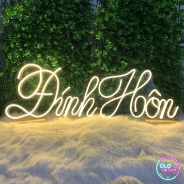 Đèn LED Neon Chữ Đính Hôn 25x80cm Vàng Nhạt - Trang Trí Tiệc Cưới, Giá Ưu Đãi 450k
