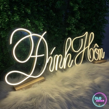 Đèn LED Neon Chữ Đính Hôn 25x80cm Vàng Nhạt - Trang Trí Tiệc Cưới, Giá Ưu Đãi 450k