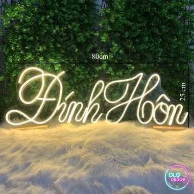 Đèn LED Neon Chữ Đính Hôn 25x80cm Vàng Nhạt - Trang Trí Tiệc Cưới, Giá Ưu Đãi 450k 5 Đèn LED Neon Chữ Đính Hôn 25x80cm Vàng Nhạt - Trang Trí Tiệc Cưới, Giá Ưu Đãi 450k 5