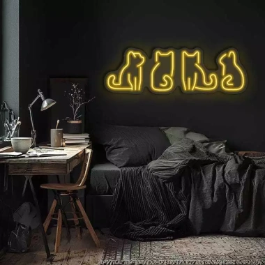 Đèn LED Neon Đàn Mèo Treo Tường Nhiều Mẫu-Kèm Nguồn & Miếng Dán, Giá 80.000 VND