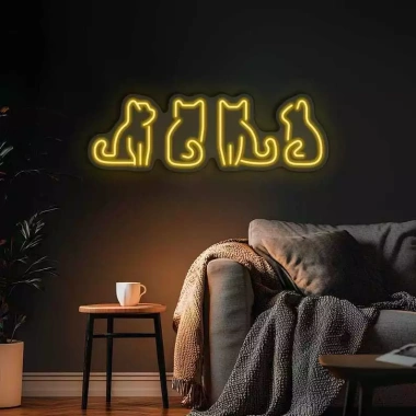 Đèn LED Neon Đàn Mèo Treo Tường Nhiều Mẫu-Kèm Nguồn & Miếng Dán, Giá 80.000 VND