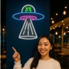 Đèn LED Neon Đĩa Bay UFO treo tường – Nhiều mẫu, kèm nguồn & miếng dán, giảm giá 329.000₫
