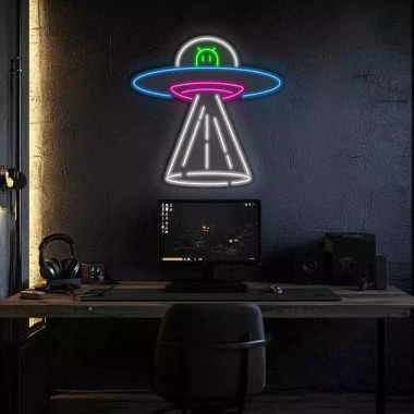 Đèn LED Neon Đĩa Bay UFO treo tường – Nhiều mẫu, kèm nguồn & miếng dán, giảm giá 329.000₫