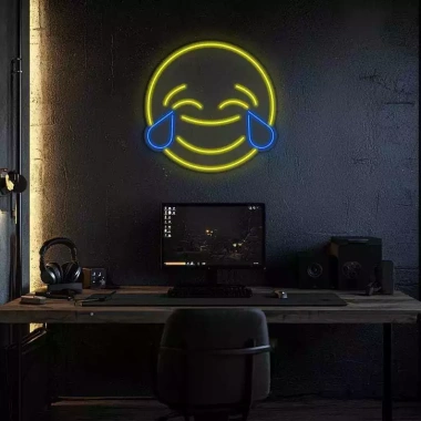 Đèn LED Neon Emoji Cười Treo Tường – Nhiều mẫu, kèm nguồn & miếng dán, 249.000₫