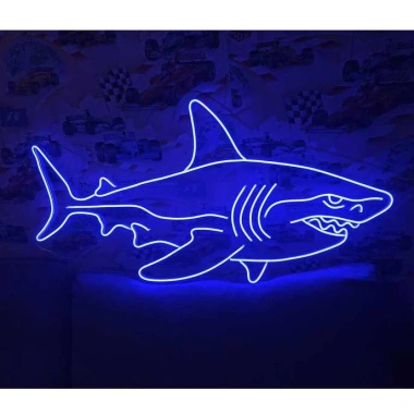 Đèn LED Neon Hình Cá Mập Treo Tường - Nhiều Mẫu, Kèm Nguồn & Miếng Dán, Giá 100k