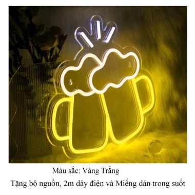 Đèn LED Neon Hình Cốc Bia 30x25cm - Trang trí quán bar, quán nhậu, giá 250.000₫ 3