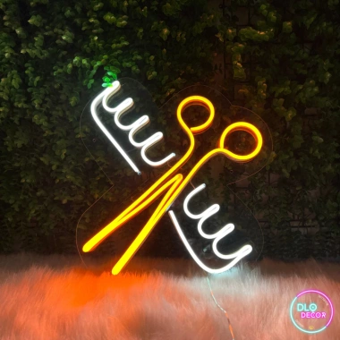 Đèn LED Neon Hình Lược & Kéo 30x30cm Trang Trí Cửa Hàng Cắt Tóc, Giá Ưu Đãi 60k 3