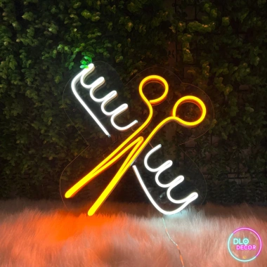 Đèn LED Neon Hình Lược & Kéo 30x30cm Trang Trí Cửa Hàng Cắt Tóc, Giá Ưu Đãi 60k 7