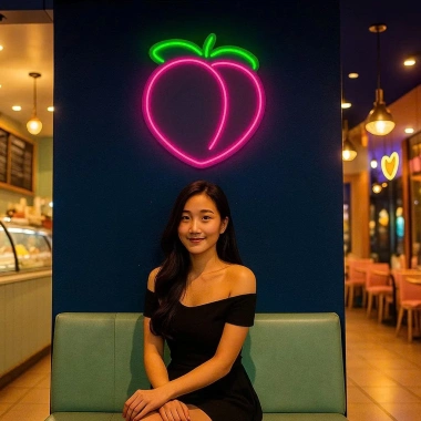 Đèn LED Neon Hình Quả Đào Treo Tường, Kèm Nguồn & Miếng Dán, Giá 229.000₫