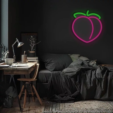 Đèn LED Neon Hình Quả Đào Treo Tường, Kèm Nguồn & Miếng Dán, Giá 229.000₫