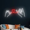 Đèn LED Neon hình tay tim treo tường, kèm nguồn & miếng dán, giá 100k giảm 30k