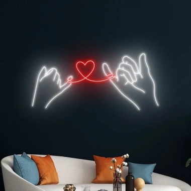Đèn LED Neon hình tay tim treo tường, kèm nguồn & miếng dán, giá 100k giảm 30k