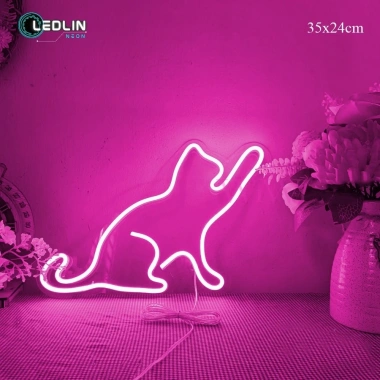 Đèn LED Neon Ledlin hình mèo đa dạng, trang trí nhà, đèn ngủ giá 50.000 6