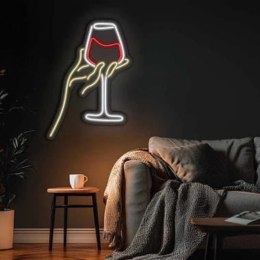 Đèn LED Neon Ly Rượu Treo Tường – Nhiều Mẫu, Kèm Nguồn và Miếng Dán, Giá 80.000₫