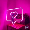 Đèn LED Neon Nút Tim 25x25cm Màu Hồng Trang Trí Phòng Ngủ Giá Ưu Đãi 65k