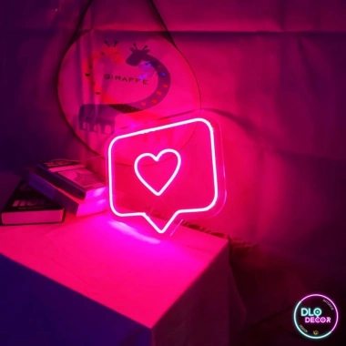 Đèn LED Neon Nút Tim 25x25cm Màu Hồng Trang Trí Phòng Ngủ Giá Ưu Đãi 65k 2