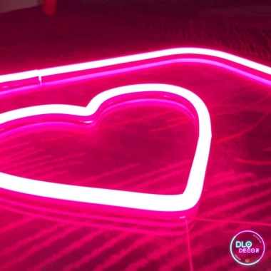 Đèn LED Neon Nút Tim 25x25cm Màu Hồng Trang Trí Phòng Ngủ Giá Ưu Đãi 65k 4