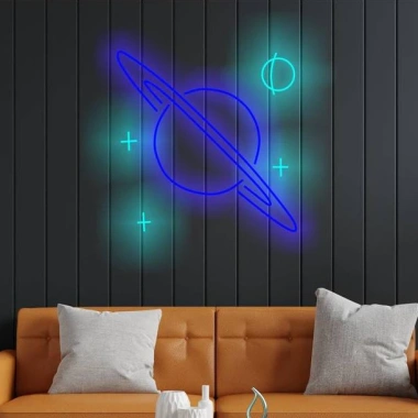 Đèn LED Neon Sao Thổ Treo Tường Đa Mẫu Kèm Nguồn và Miếng Dán Giá 300k